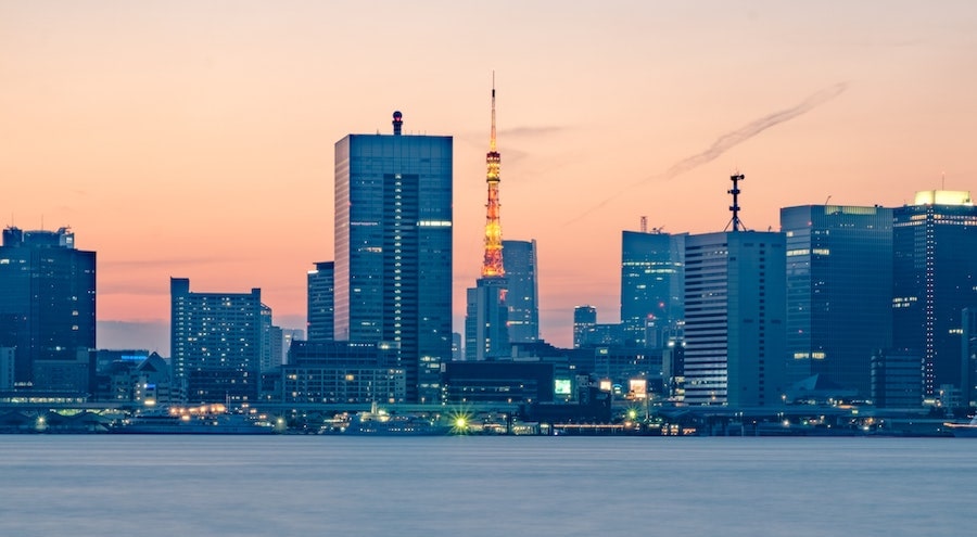 Tokyo Rainbow Bridge at sunset