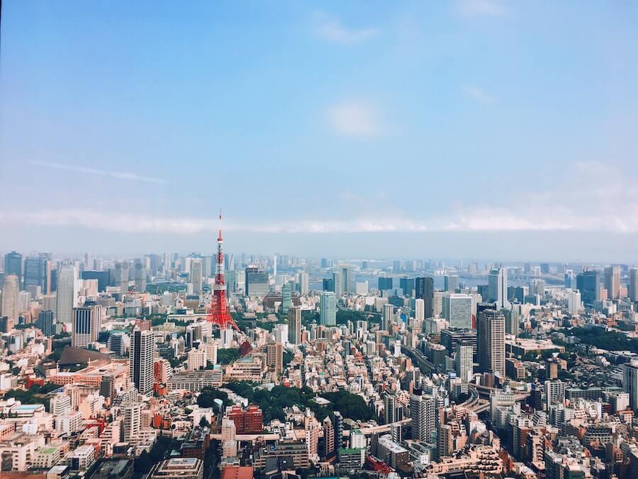 Tokyo skyline with a prominent Tokyo Tower